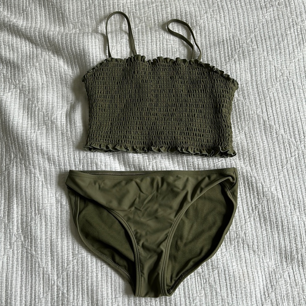 green abercrombie kids bikini